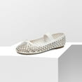 thumbnail image 1 of Women’s Breathable Lightweight Rhinestone Ballet Flats with Delicate Bow and Elastic Strap, 1 of 7