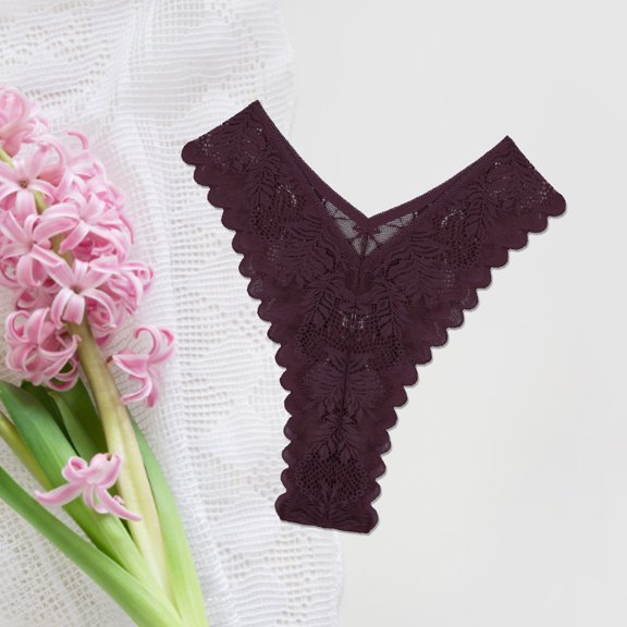 Women's Breathable Low Rise Briefs Bikini Underwear with Mesh Insert Detail Dark Color Panties
