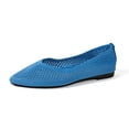 thumbnail image 1 of Women's Breathable Mesh Knit Ballet Flats Bow Pointed Toe Comfortable Slip On Shoes, 1 of 7