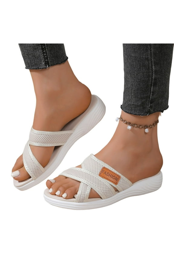 Women's Breathable Mesh Slides Sandals Lightweight Athletic Sports Walking Slippers Slip on Sandals for Women