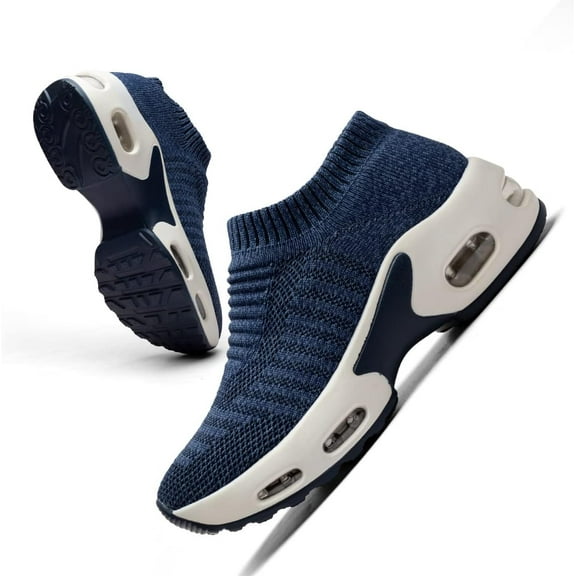 Women's Breathable Mesh Slip-On Sneakers - With Cushioned Support for Running, Work & Casual Wear