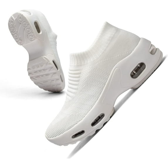 Women's Breathable Mesh Slip-On Sneakers - With Cushioned Support for Running, Work & Casual Wear