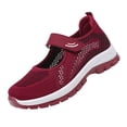 thumbnail image 1 of Women's Breathable Mesh Walking Shoes Adjustable Hook and Loop Strap Non Slip Lightweight Casual Comfort Sneakers 40, 1 of 5