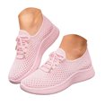 thumbnail image 1 of Women's Breathable Mesh Walking Shoes Lightweight Soft Casual Sneakers Comfortable Non Slip for Outdoor Daily Wear Travel Fitness（Pink，Size 9), 1 of 7