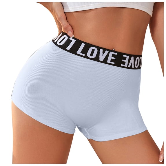 Women's Breathable Mid Waist Lift Underwear Comfortable Soft Briefs with Stylish Letter Design