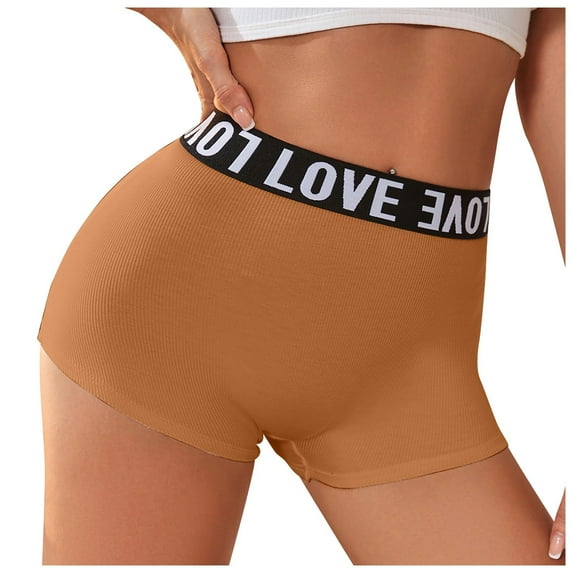Women's Breathable Mid Waist Lift Underwear Comfortable Soft Briefs with Stylish Letter Design
