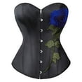 thumbnail image 1 of Women's Breathable Overbust Corset Waist Trainer Shaperwear with Lace Up Blue M, 1 of 4