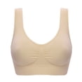 thumbnail image 1 of Women's Breathable Sleeping Bra Yoga Bras Solid Underwear Wire Free Seamless Wide Straps Full Coverage Sport Plus Size Bralette Beauty Back Bra with Removable Padded 3Pack S-3XL, 1 of 6