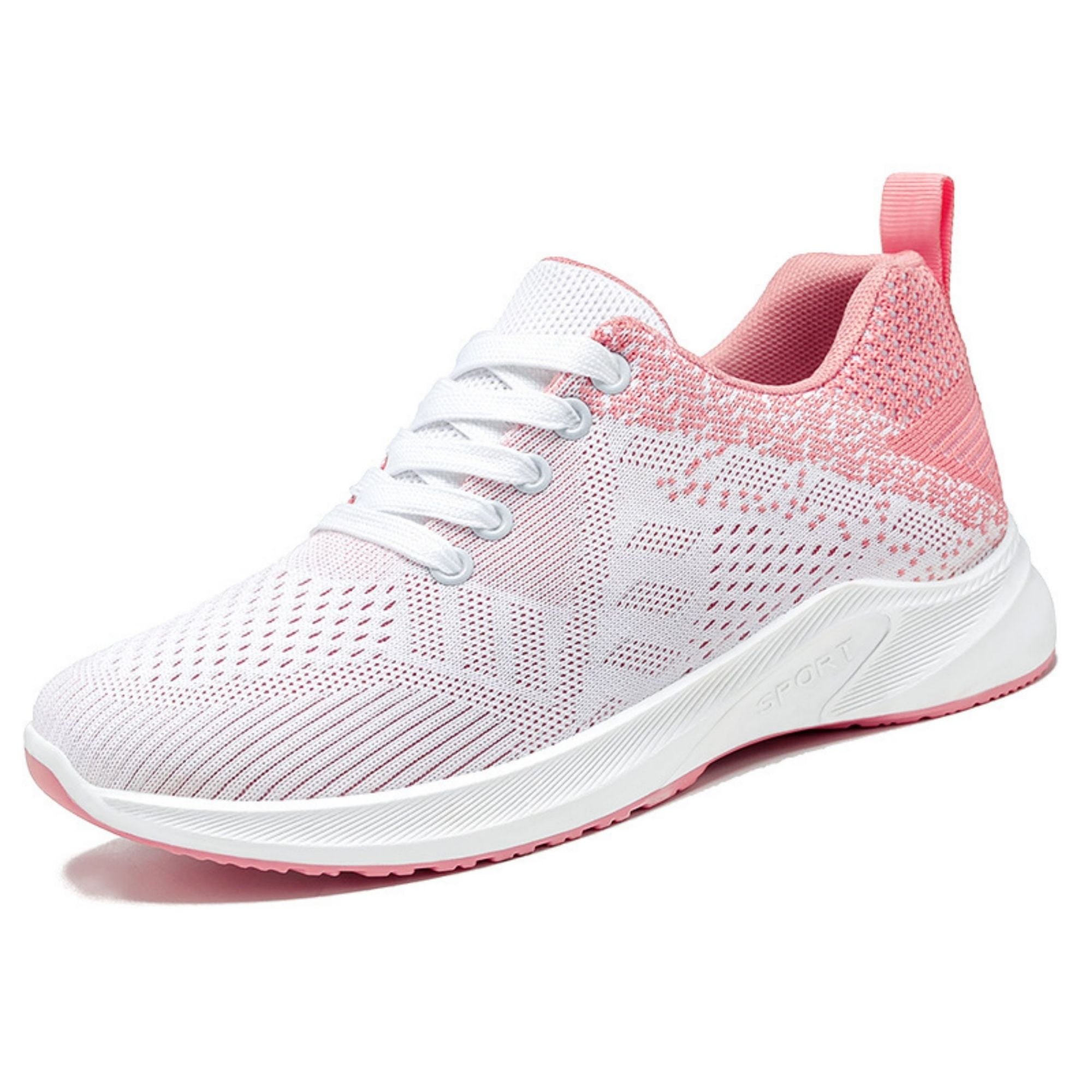 Women's Breathable Sneakers, Soft Sole Running Shoes, Mesh Shoes, Pink ...