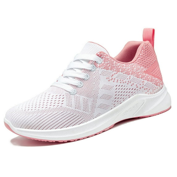 Women's Breathable Sneakers, Soft Sole Running Shoes, Mesh Shoes, Pink