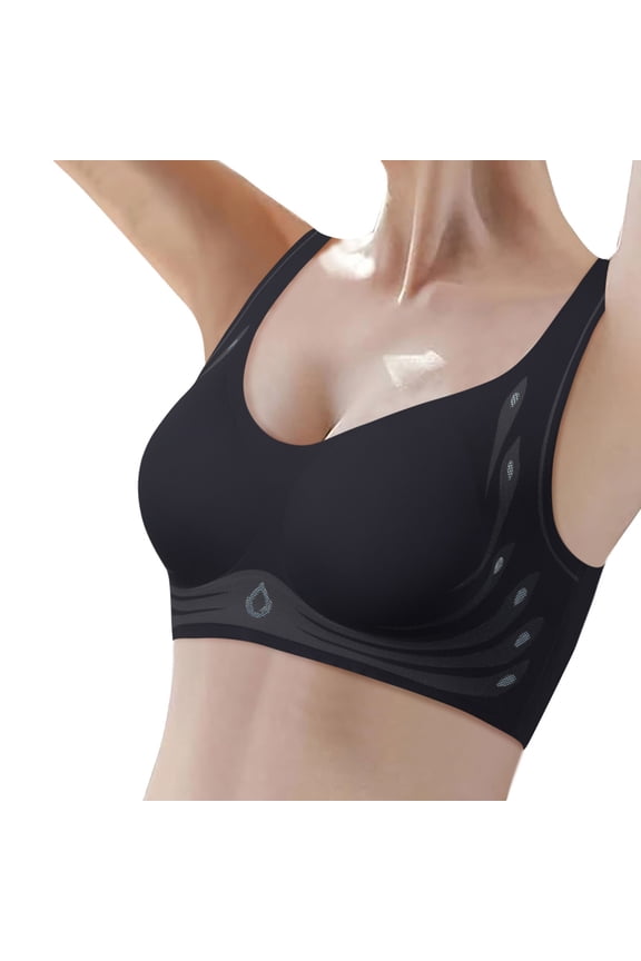 Women's Breathable Thin Seamless Vest Bra, Soft Support, Small Half Fixed Cup, Nylon & Spandex, M-XXL Sizes