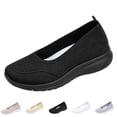 thumbnail image 1 of Women’s Breathable Walking Shoes-Slip On Mesh Knitted Flats Soft Gym Sneakers Flexible Lightweight Casual Easy Shoes,Black,37, 1 of 9