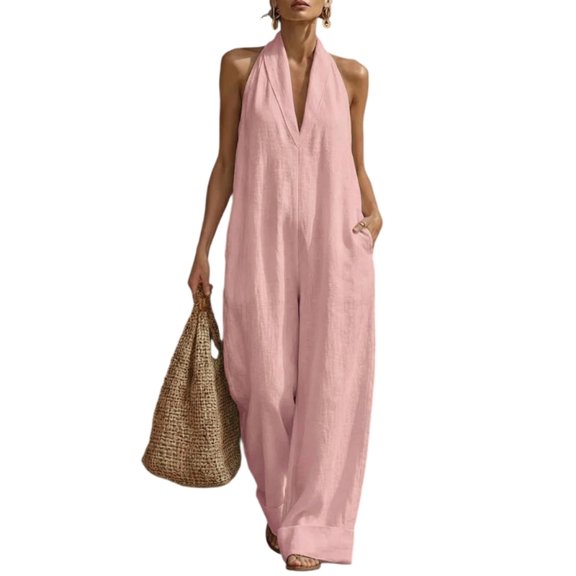 Women's Breathable Wide Leg Romper Soft Polyester Fabric Perfect For Spring Season Available In 6 Sizes From S To 3XL