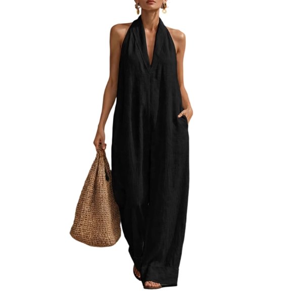 Women's Breathable Wide Leg Romper Soft Polyester Fabric Perfect For Spring Season Available In 6 Sizes From S To 3XL