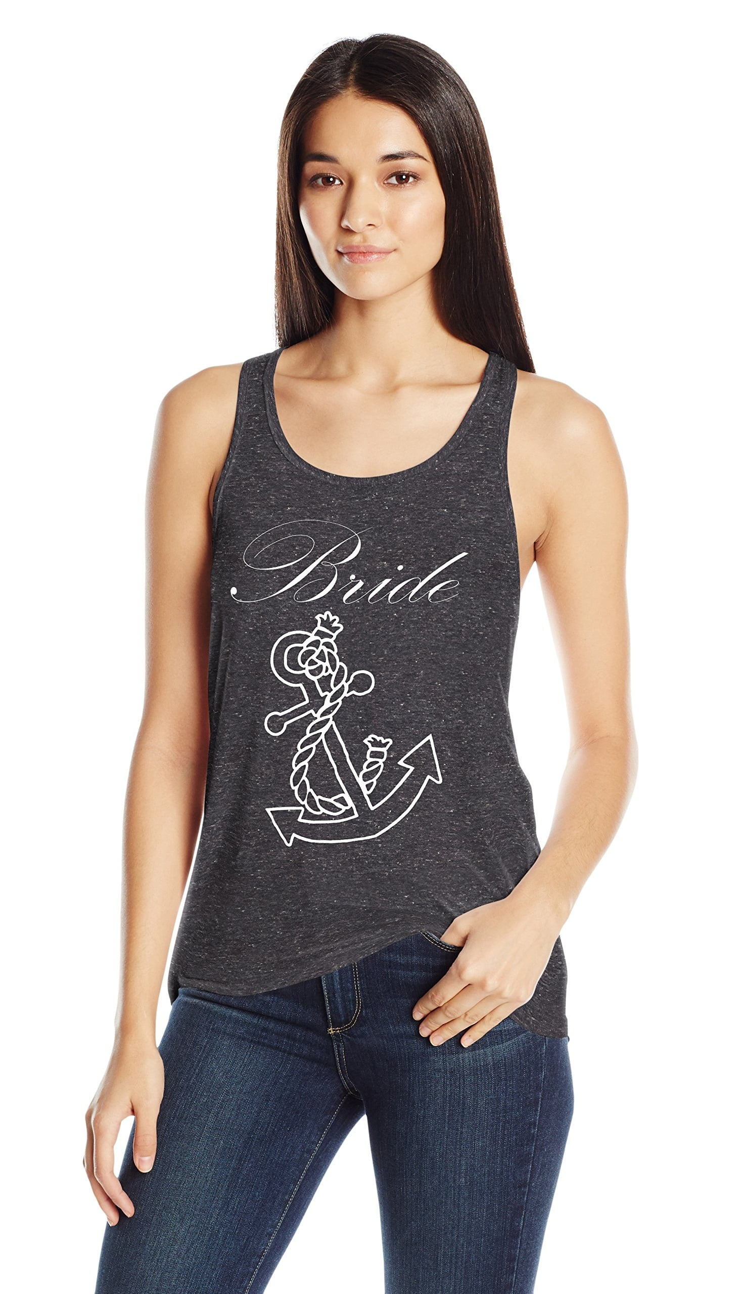 Women's Bride Anchor Printed Flowy Racerback Tank Top