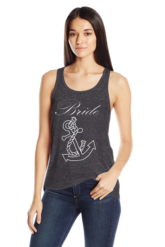 Women's Bride Anchor Printed Flowy Racerback Tank Top