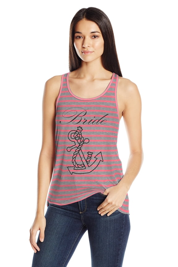 Women's Bride Anchor Printed Flowy Racerback Tank Top