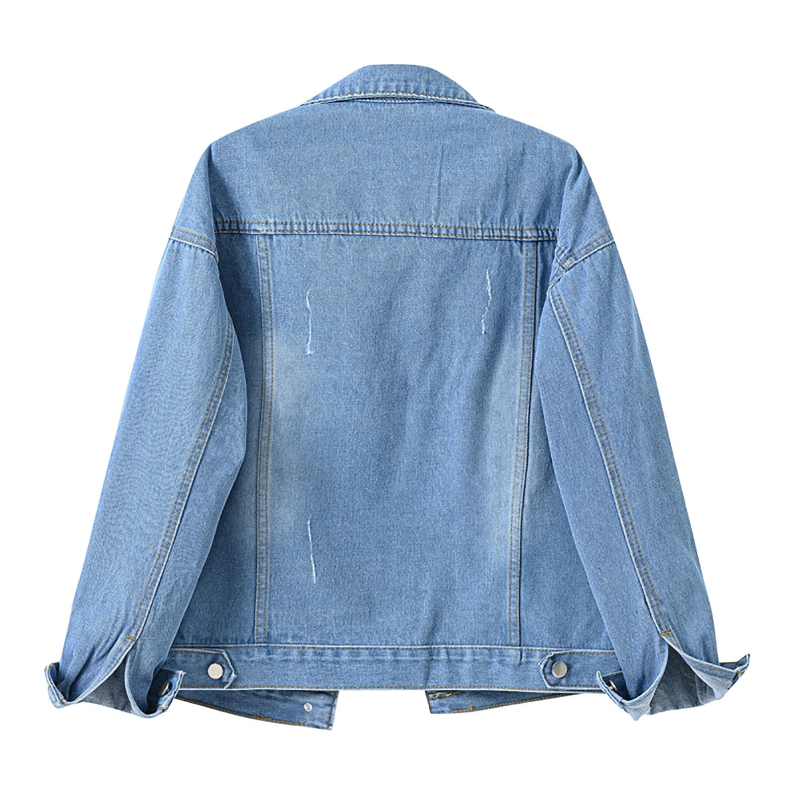Women's Bride Casual Jean Jacket Distressed Ripped Denim Jacket Coat ...