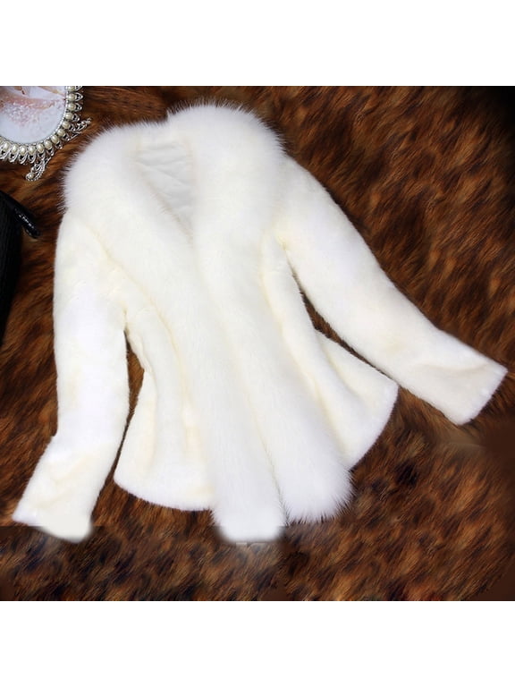 Women's Bride Wedding Party Jacket Fashion Faux Fur Open Front Coats Cozy Long Sleeve Shaggy Parka Winter Warm Furry Jackets