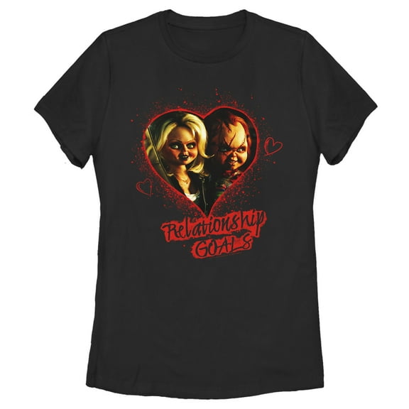 Women's Bride of Chucky Relationship Goals Graphic Tee Black Medium