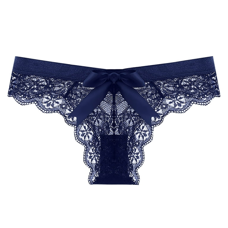 Women's Brief Underwear Women's Bikini Underwear Women's Fashion Charming  Lace Flower Transparent Gauze Bow Low Waist G-string Pants Panties Thong 