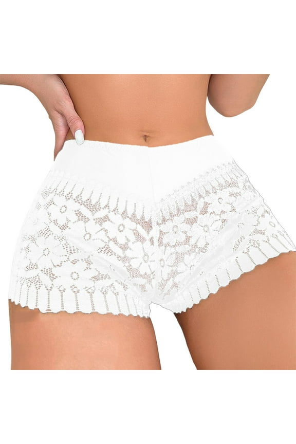 Women's Briefs Big Pads for Women plus Size Satin French Knickers for Women plus Size Panties 4x Panties V Cut Pack Woman Pack Lightly Lined Bras Full White 3XL