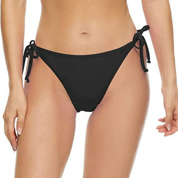 Women's Briefs Bikini Swim Pants Shorts Bottom Swimsuit Swimwear Bathing Black L