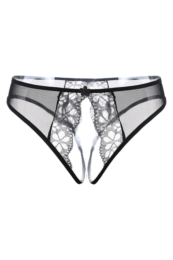 Women's Briefs Bikini Underwear Women Lace Womens Breathable Underwear High Waist Bikini Women Sheer Shorts Barely There Bras for 4742 Hi Cut Panties for Silk Long Tops Black One Size