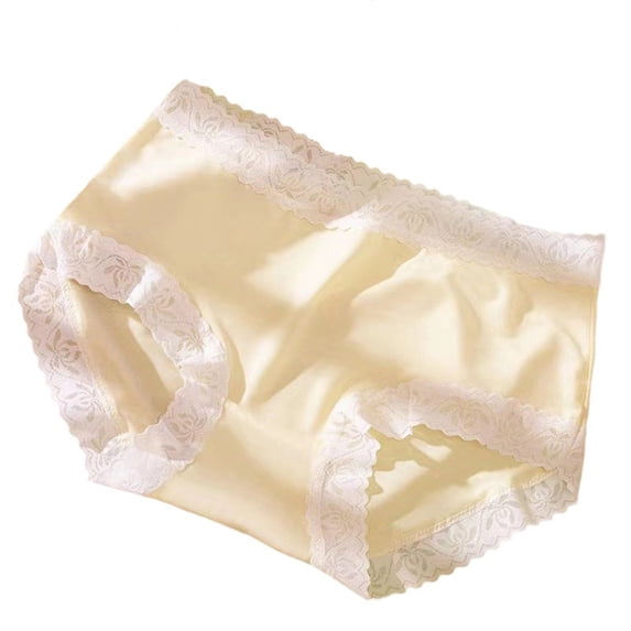Women's Briefs Comfortable High Waist Underwear Women Panties Anti-Chafing Soft Breathable Cotton Stretch Full Coverage Briefs Solid Color Silky