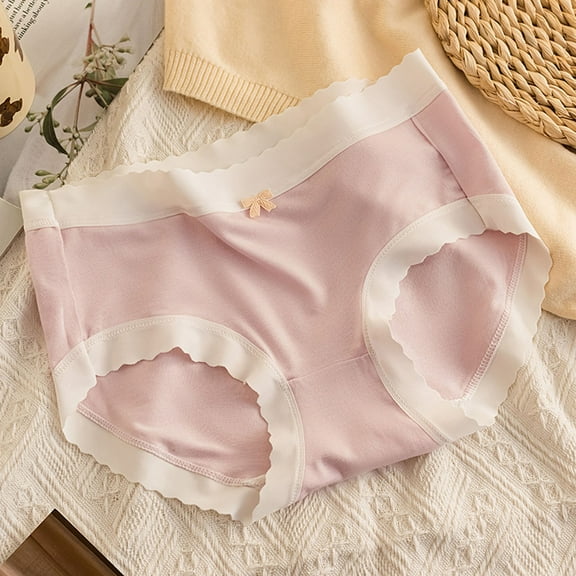 uublik Women's Briefs High Waist Breathable Briefs Soft Underpants Ladies Stretch Panties Mid Rise Seamless Underwear for Women Purple