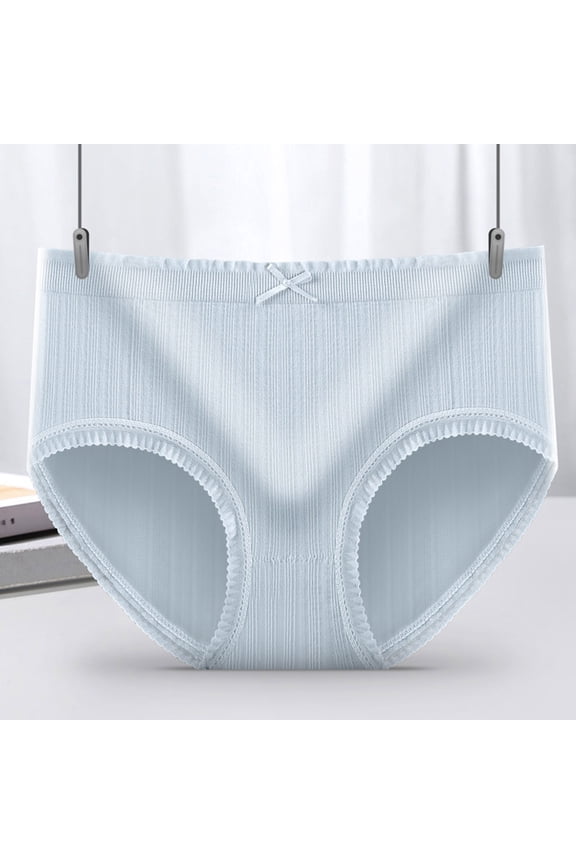 Women's Briefs High Waist Full Coverage Briefs Soft Breathable Postpartum Panties Stretch Underpants Women's Underwear Blue