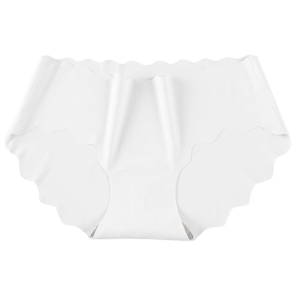 Women's Briefs Ice Silk Women's Panties Female Underpants Pantys Lingerie One-Piece Waist Wave Hip-Lifting Ice Silk Seamless Underwear White XL Today Prime