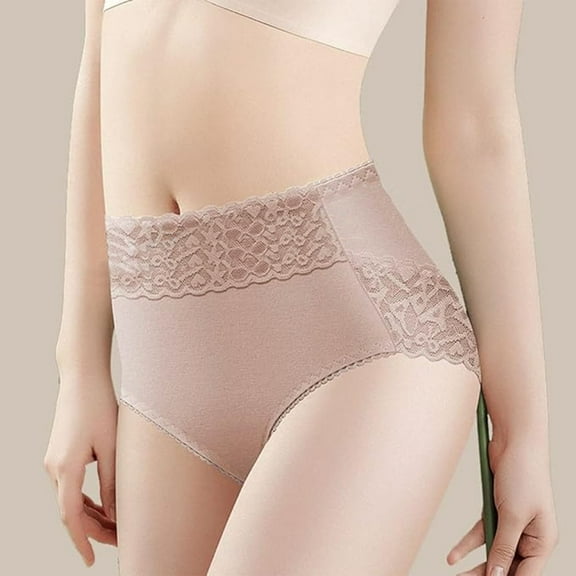 Women's Briefs Lace Trim Plus Size Panties Lower Abdomen Waist Trainer Underwear plus Size 3x Vintage Thong Panties Large Couples Underwear Matching Set Lane Panties 22/24 plus Size Womens Underwear