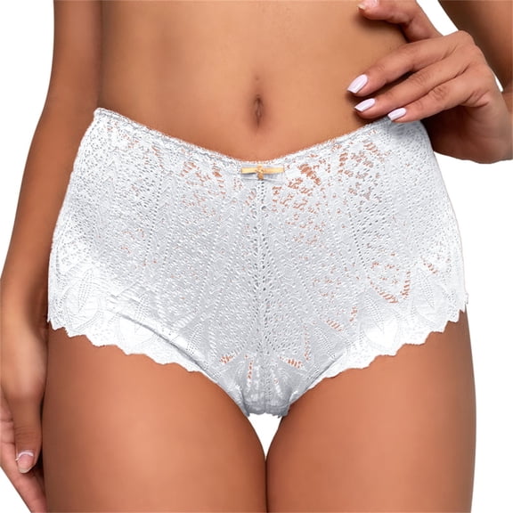 Women's Briefs Pack of Thongs Women Pack of Underwear for Women Briefs Sheer Panties Lingerie Underwear High Waist for Sexy Shorts Striped Panties Satin Bikini White XL
