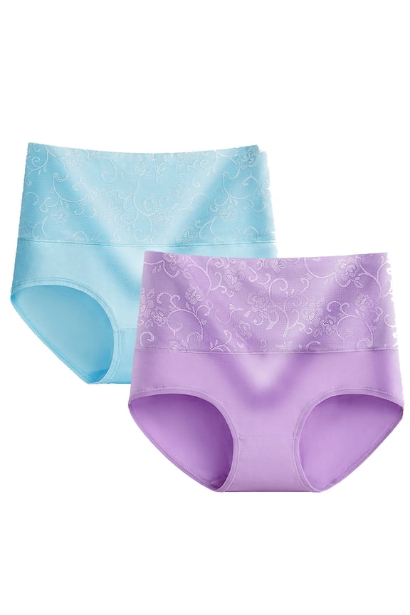 Women's Briefs Underwear Cotton Panties Full Coverage Breathable Brief 2 Pack