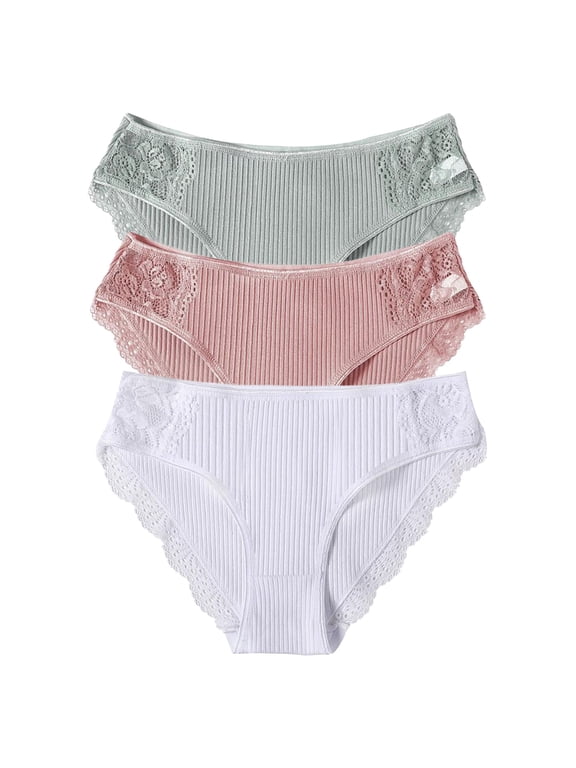 Women's Briefs Women Panties Thongs Pack V Cut Panties for Women Pack Underpants for over 60 Womens Bikini Nylon Maternity Underwear over Bump Lace Underwear Womens Breathable Seamless Hot Pink L