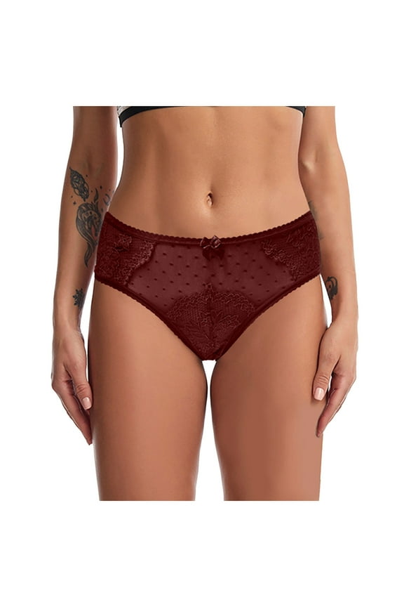 Women's Briefs Womens Bikini Panties with Lace Satin Panties for Women plus Size Underwear for Women Sexy Lingerie Lane 22 24 Pants Satin Lace Shorts Underwear Bikini Red S