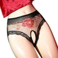 thumbnail image 1 of Women's Briefs Womens Underwear Seamless Bikini with Lace High Waist No Show Underwear Women Ladies Bikini No Show Womens Breathable High Cut Briefs for Women Satin Panties Lot Cut Black M, 1 of 4