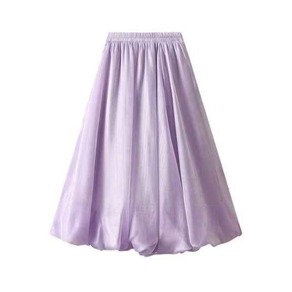 Women's Bright Silk Pearlescent Umbrella Skirt Elegant Flowy Design Comfortable Lightweight Fashionable Stylish Casual Party Wear