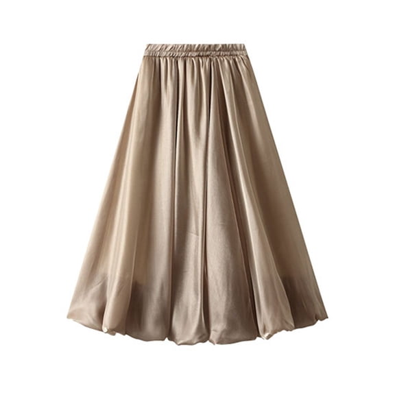 Women's Bright Silk Pearlescent Umbrella Skirt Elegant Flowy Design Comfortable Lightweight Fashionable Stylish Casual Party Wear