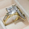 thumbnail image 1 of New Women's Brilliant Square Zirconia Rings Luxury Ring Set, 1 of 1