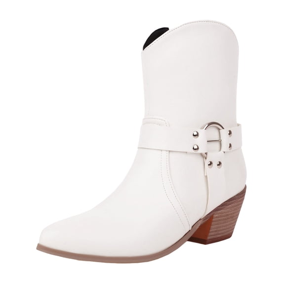 Women's British And Winter Women's Boots With Belt And Thick Heel Short Boots