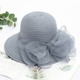 thumbnail image 1 of Women's British Style Fascinator Sun Hat, Elegant Dress Hat for Summer Church Tea Party Wedding Travel, Thoughtful Gift(One size,Gray), 1 of 2