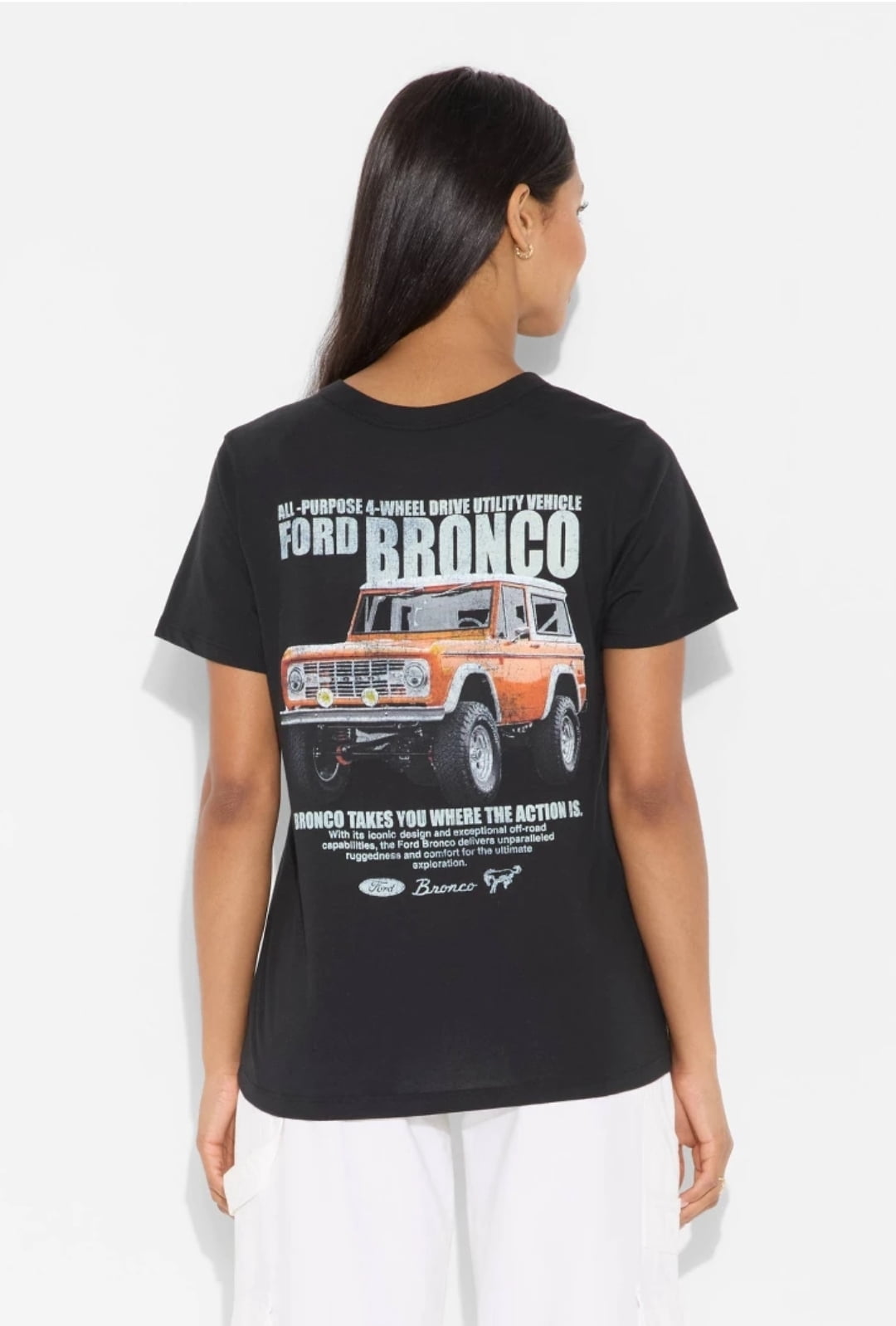 Women's Bronco Black Graphic T-Shirt - Large