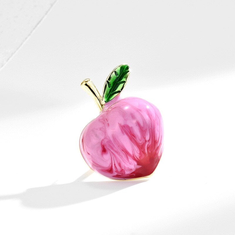 Women’s Brooches with Peach Fruit Charm Design