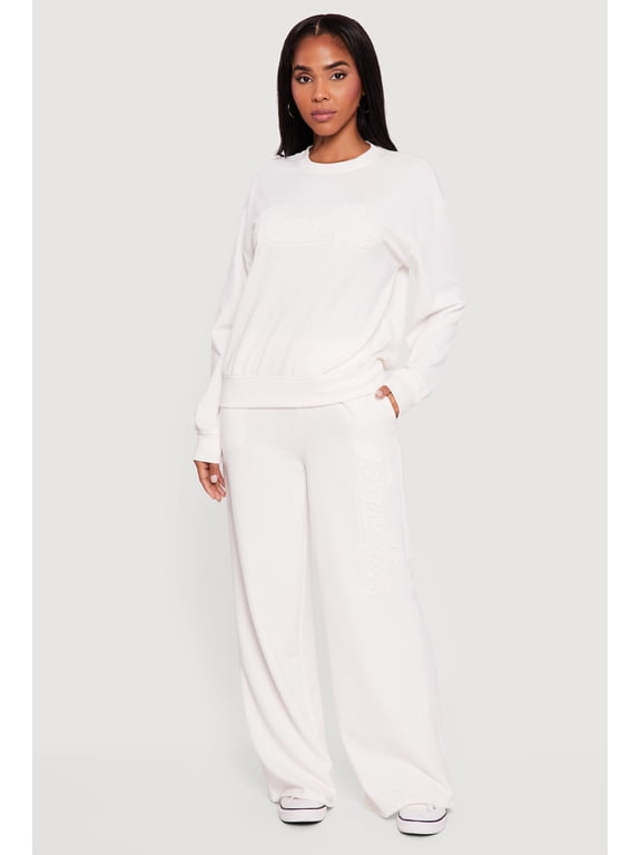 Women's Brooklyn Embosses Graphic High Waisted Sweatpants