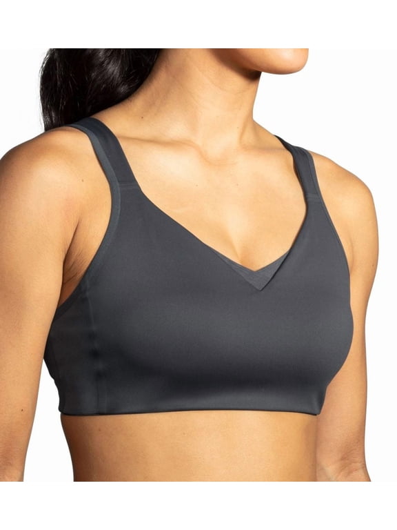 Women's Convertible Sports Bra for High Impact Running, Workouts & Sports with Maximum Support - Asphalt - 34 C