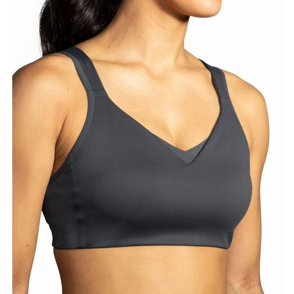 Brooks Women's Convertible Sports Bra for High Impact Running, Workouts & Sports with Maximum Support - Asphalt - 34 D