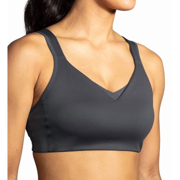 Brooks Women's Convertible Sports Bra for High Impact Running, Workouts & Sports with Maximum Support - Asphalt - 34 E