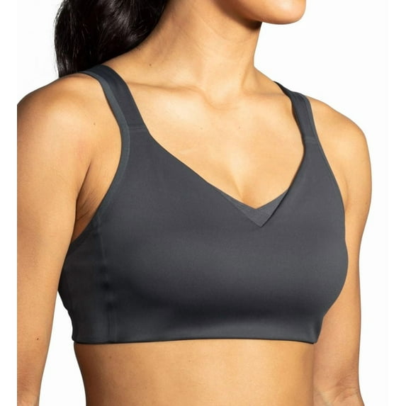 Brooks Women's Convertible Sports Bra for High Impact Running, Workouts & Sports with Maximum Support - Asphalt - 38 C